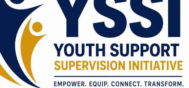 The YSSI Logo represents unity, empowerment, and hope, with three figures symbolizing young people supporting one another and growing together. The blue, yellow, and white colours represent trust, optimism, and a positive future.