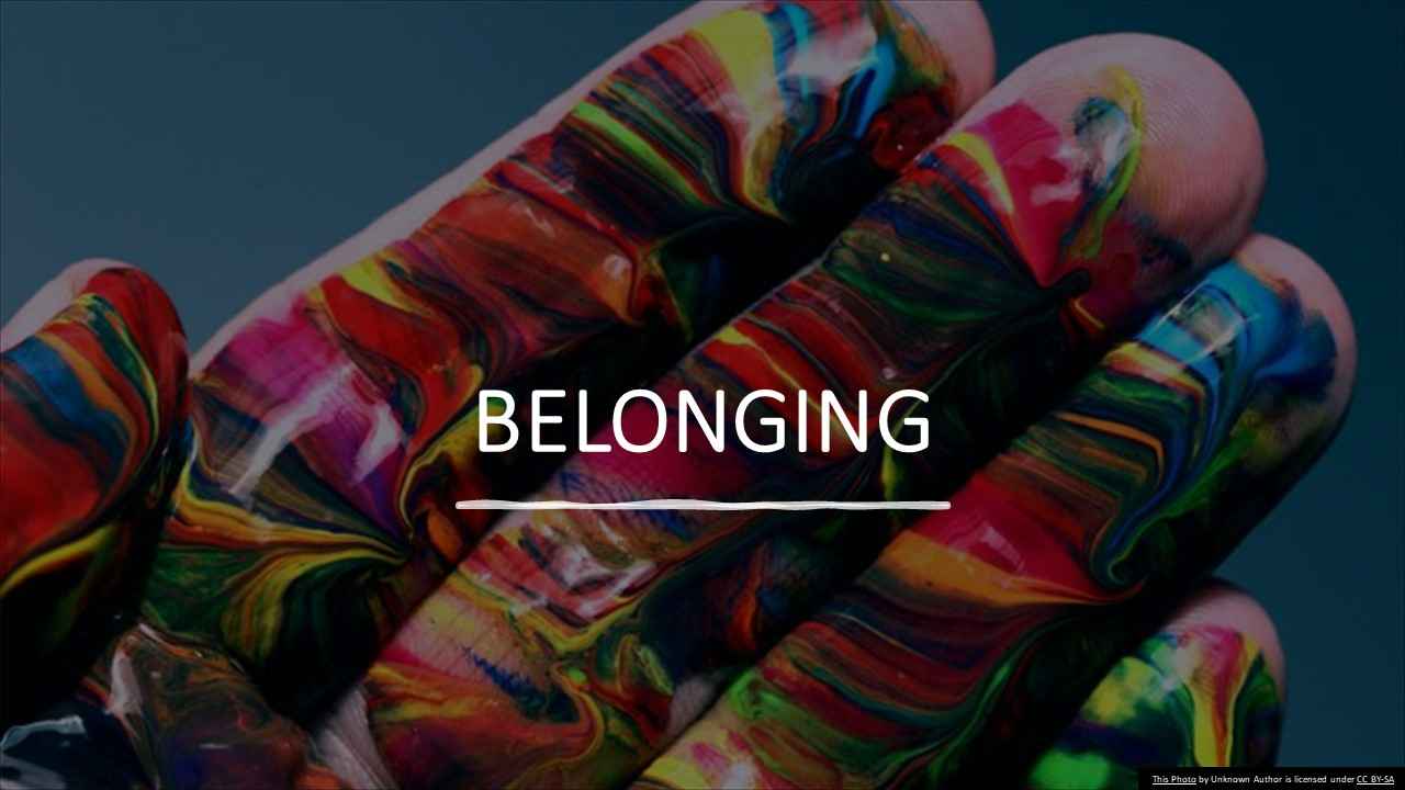 Photo of a hand painted in vibrant multiple colours
